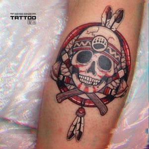 Череп индейца (декабрь 2016) #tattoo #skull #inkedsense #Chi 