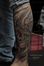 Skull tattoo black and grey