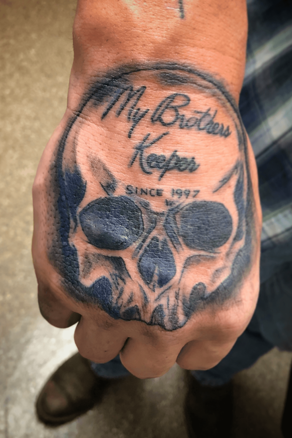 My Brothers Keeper / Skull / Hand Tattoo.