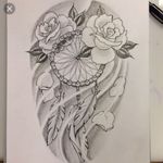 Want as my next tattoo have the roses and falllen petals in colour rest in black and grey and have it on my leg 
