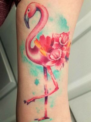 Watercolor Flamingo 