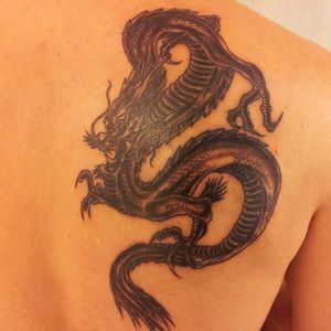 Dragon tattoo made in Bali.