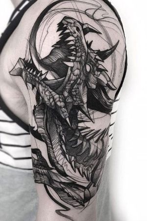 #sketchtattoo #sketch #dragon #blackandwhite  #tattoo #blackandgrey #Black 