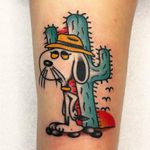 Tattoo by Jason Ochoa #JasonOchoa #SnoopyTattoos #Snoopy #Peanuts #CharlieBrown #cartoon #dog #vintage #cactus #desert
