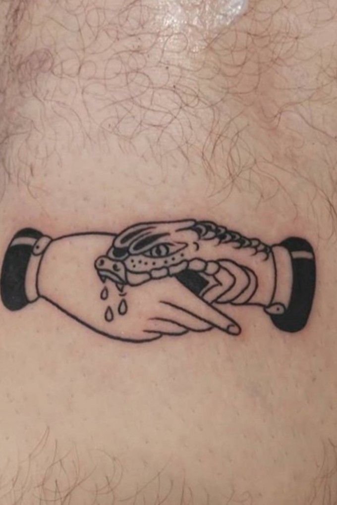 My new handshake snake done by Manouk Jodi Eshuis from Underground Tattoo  Apeldoorn Trust no one  rtattoo