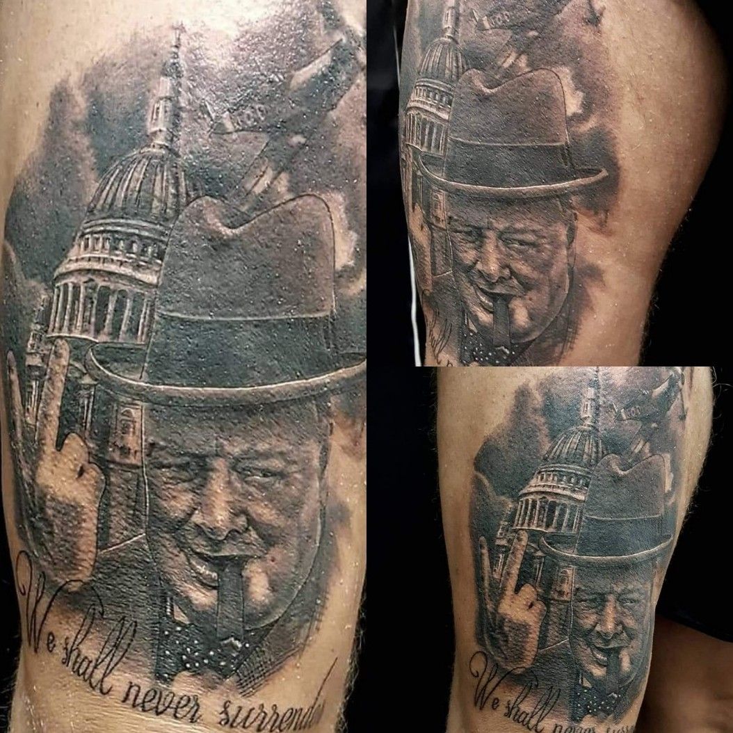 Winston Churchill back piece  Lest we forget tattoo Tattoos Winston
