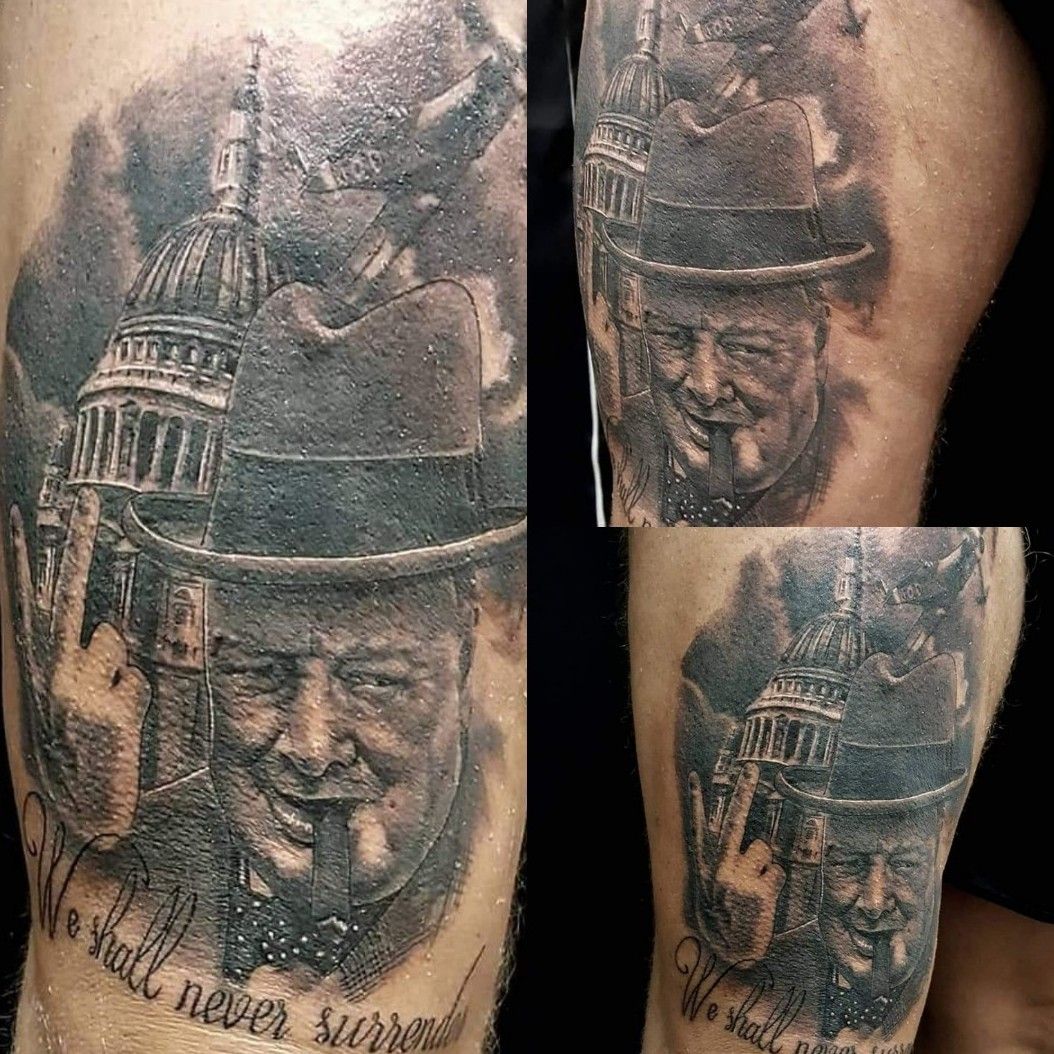 churchillengland winstonchurchill ink tattoo worldwar2  Tattoos War2 Winston  churchill