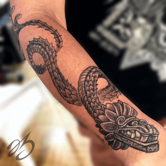 quetzalcoatl feathered serpent tattoo