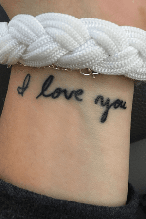 Left wrist, my husband’s handwriting done by Ben Kirst
