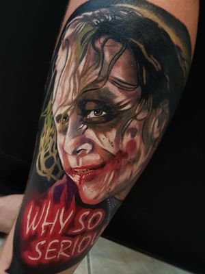 Colour portrait of Health Ledger as the Joker