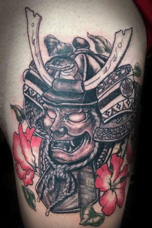 Samurai tattoo #samuraitattoo #samurai #blackandgrey #tattoooftheday #japanesetattoo #irezumi 