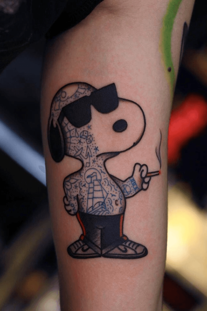 70 Snoopy Tattoo Ideas For Men  Peanuts Pet Beagle Designs  Snoopy tattoo  Cool tattoos Tattoos