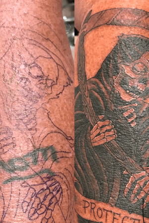 Cover-up of a 40+ year old tattoo—it almost makes me feel bad...
