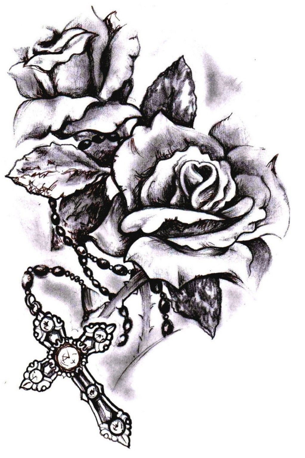 Buy Rose Cross Flower Temporary Tattoo  Small Floral Religious Online in  India  Etsy
