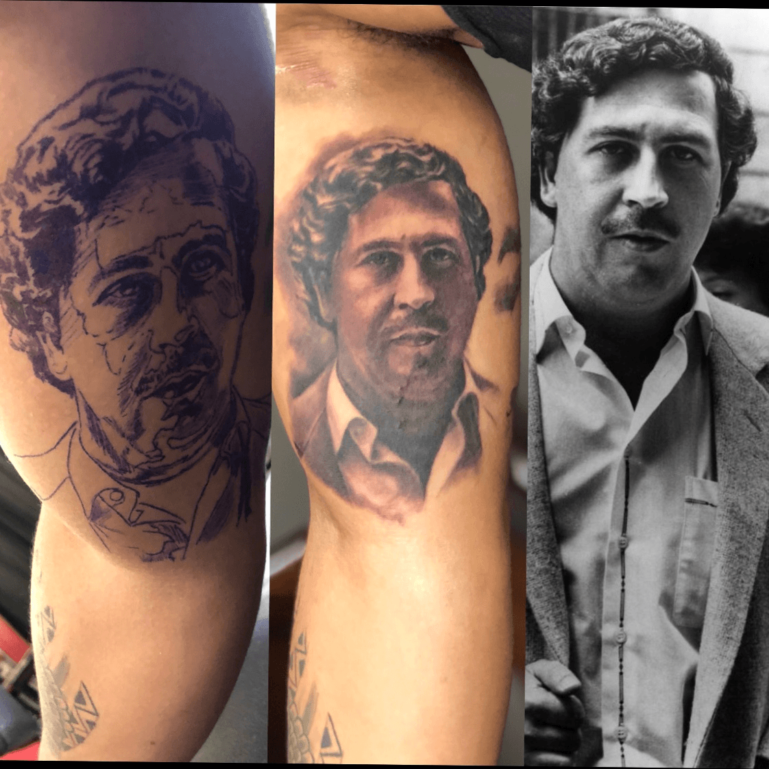 Pablo Escobar Tattoo  Highlighting The Dramatic Arc Of Escobars Life  From His Ascent To Power To His Eventual Downfall  Psycho Tats