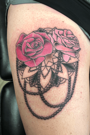 Custom roses and mandala. Just highlights left to finish this piece off.
