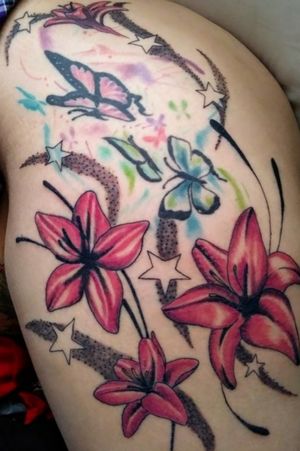 Watercolor butterflies/flowers