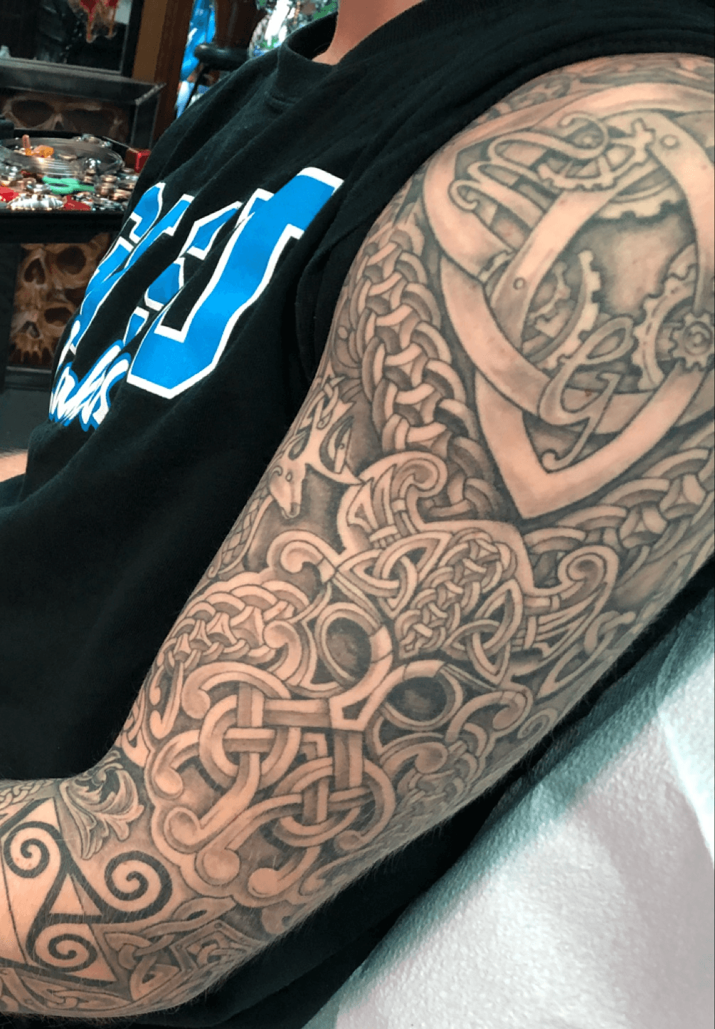 Bell Sleeve Celtic Knot Tattoo Design  LuckyFish Art