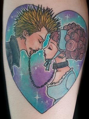 Wonderful tattoo by DoskaladasArashi and Miwako from Paradise Kiss#animetattoo #anime #love #heart #cute #kawaiitattoo #kawaii #lovers #lolita #punk #colorful #paradisekiss #aiyazawa #miwako #arashi 