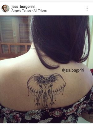 Tattoo elephant Feito por: @angelodiehl #elephanttattoo #elefantetattoo #elefante #elephant #flowers #flowertattoo 