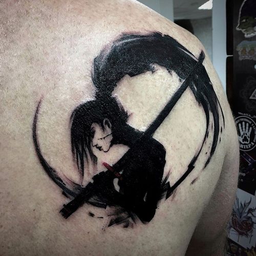 Black Samurai  Based on Sephiroth art  #BlackworkTattoos #blackwork #ink #AbstractTattoos #samuraitattoo 