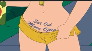 American Dad Kelly Wilk tattoo "Eat Out More Often" #americandad #anime #script #eatoutmoreoften #sex #female #feminine #tattoo #inspirational