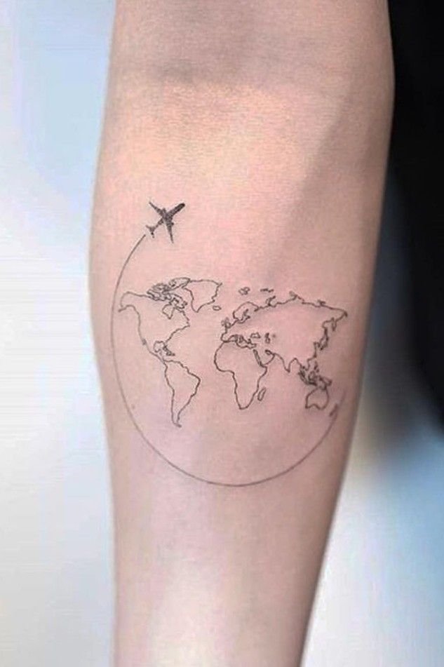 Forearm Minimalism Earth tattoo at theYoucom