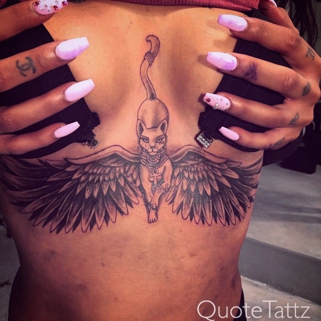 under breast tattoo wings