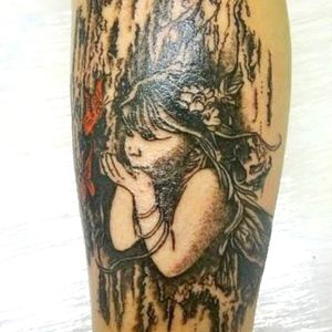 Calf fairy tattoo