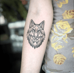 geometric wolf tattoo #creative #symmetry #geometricwolf #blackngrey #blackngrey #lagunabeach #tattooartist #tattoos #geometric #wolftattoo #wolf 