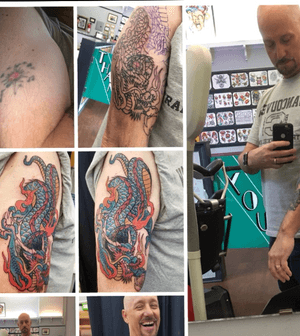 Dragon (coverup) right bicep/upper arm 