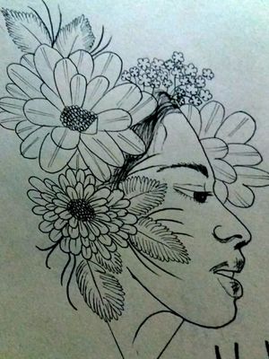 Mujer y flores