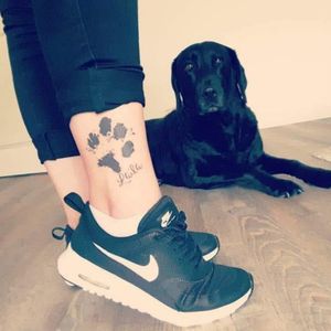 #dogtattoo #labrador #paw #dogpaw #ankle #ankletattoo #dog 