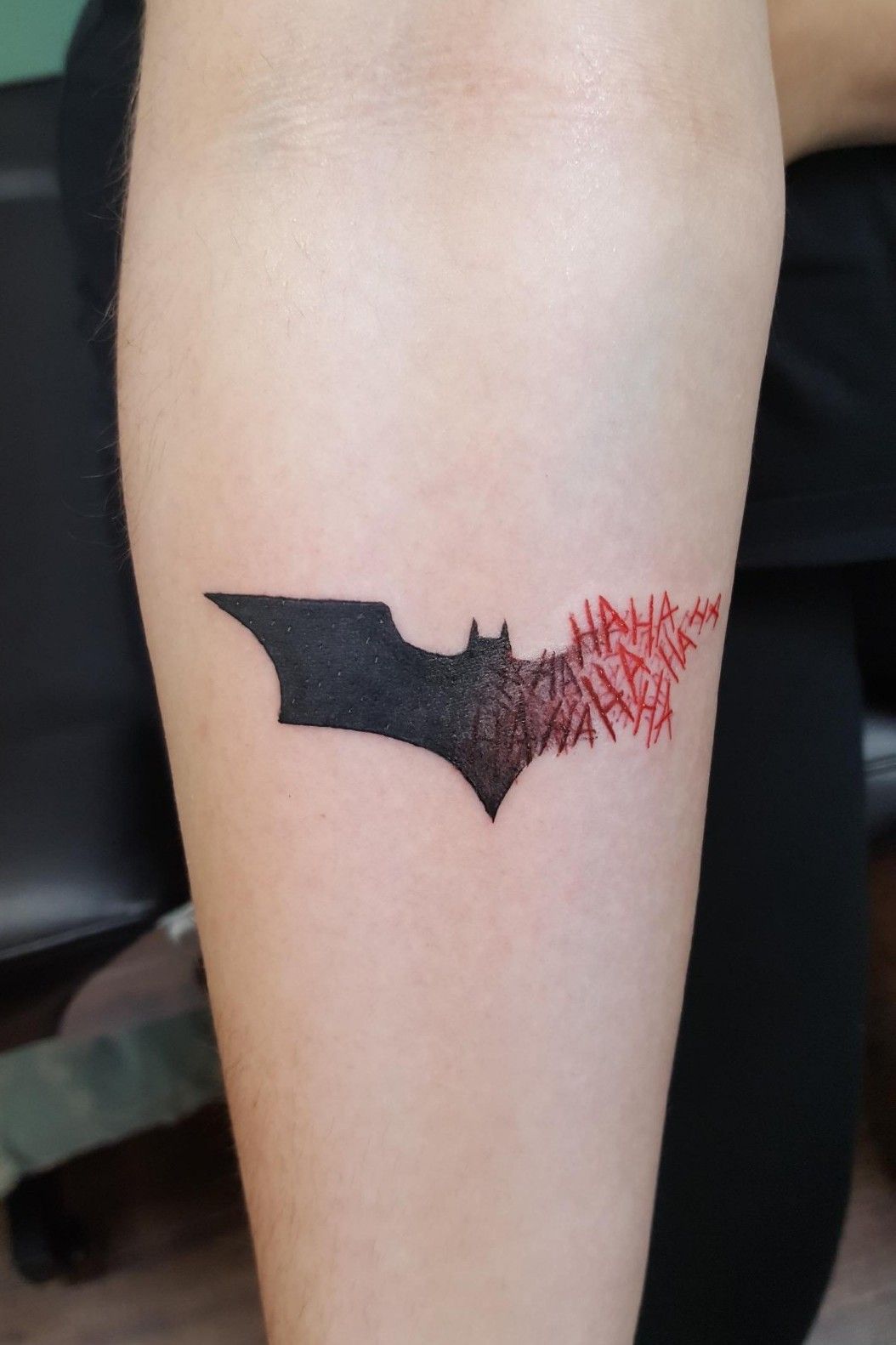Batman and The Joker on Leg Tattoo Idea
