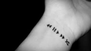 Small black wrist tattoo, music player. Photo uploaded from google. #musictattoo #music #musiclover 