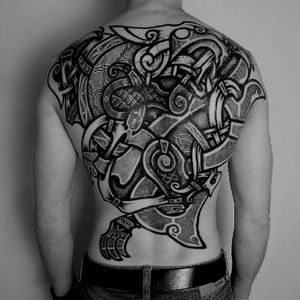 Nordic style full back by our resident artist Cat tattooing