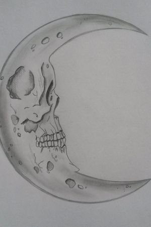 #moon #skull  #drawing