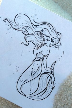Ariel - A Pequena Sereia***DISPONÍVEL***#disneyprincess #disneytattoo #disney #tattooart #tattooartist #draw #drawing #sketchtattoo #sketch #dotworktattoo #dotwork #Ariel #mermaidtattoo #mermaid 
