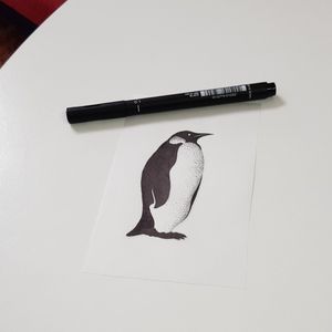 Dotwork penguin. Available