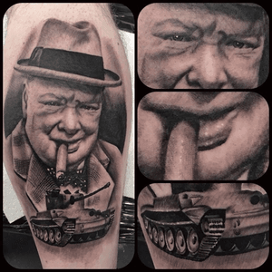 Winston churchill memorial piece. Ft. A tank. #brighton #tattooshop #uktattoo #uktta #tattoo #tattoostudio #tattooartist #blackandgreytattoo #blackandgrey #bng #ink #bngink #bnginksociety #realism #elitecartridges #realismtattoo #realistic #realisticink #fkirons #kurosumi #worthing #lancing #kurosumiink #ezcartridgeuk #kwadron #kwadronproton 