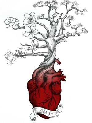 Family tree with a heart