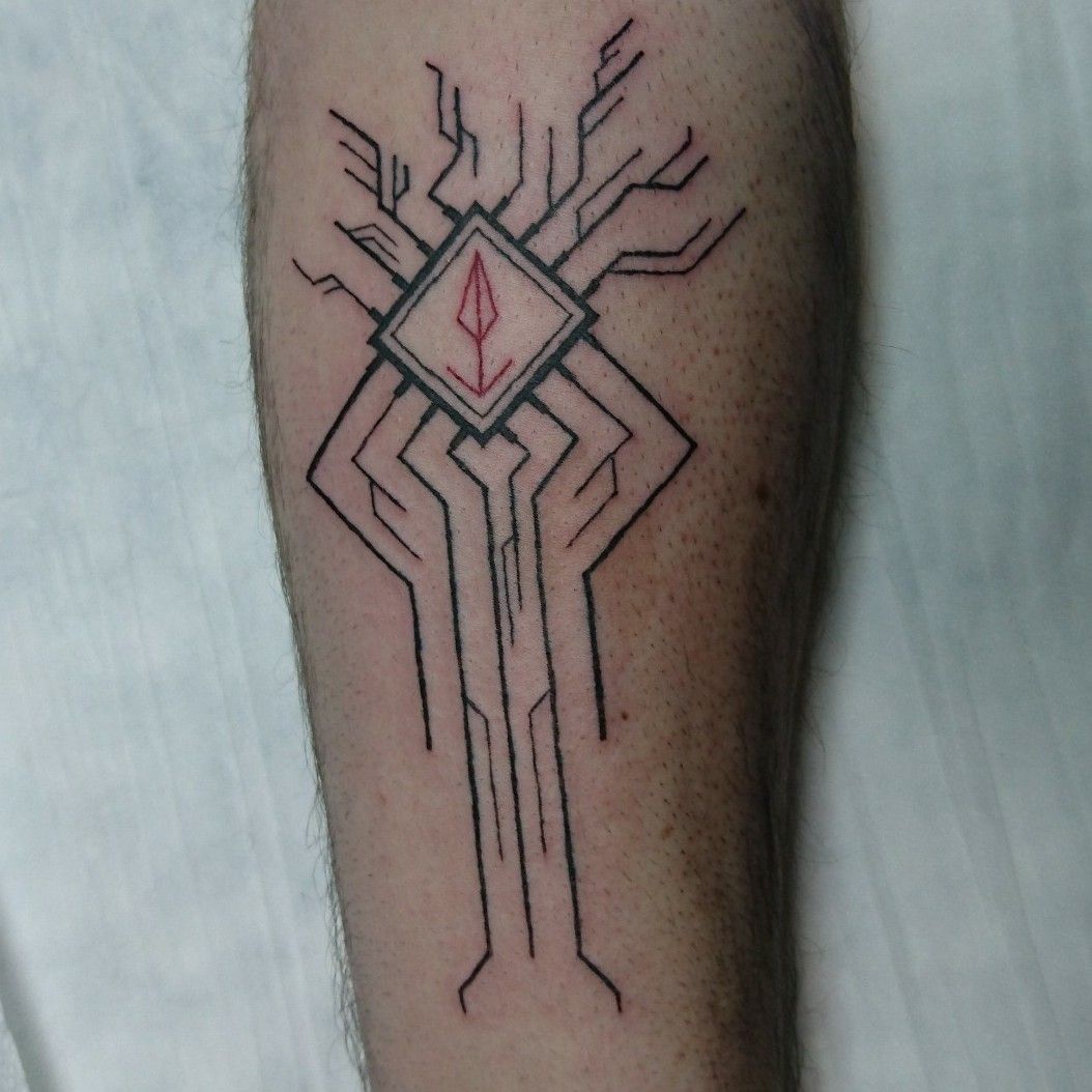 circuit board tree tattoo