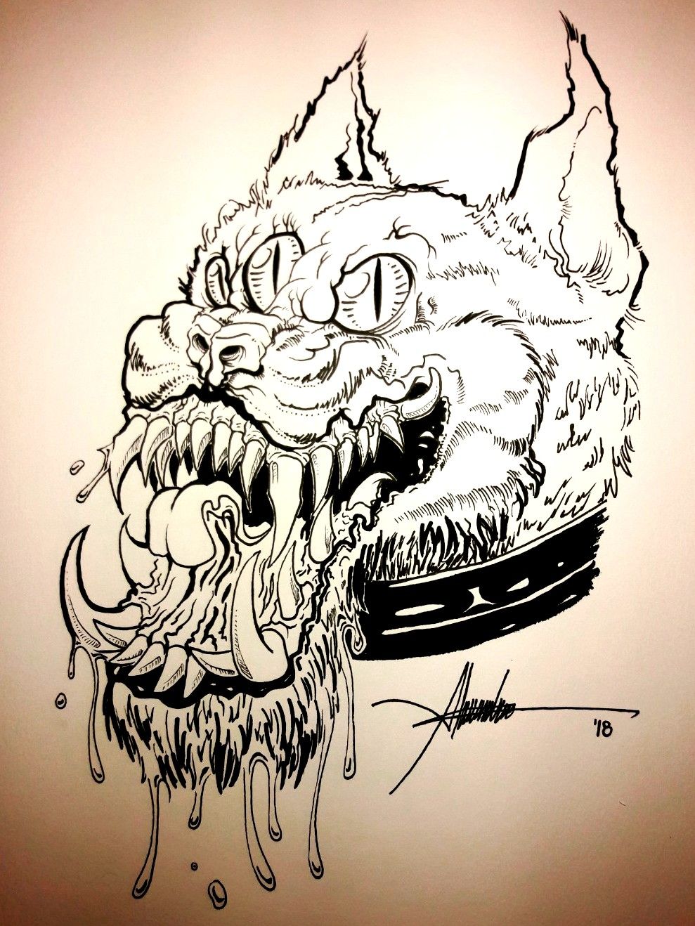 demon wolf pup drawings