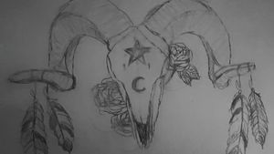 #skull #feathers #roses #sketch #design