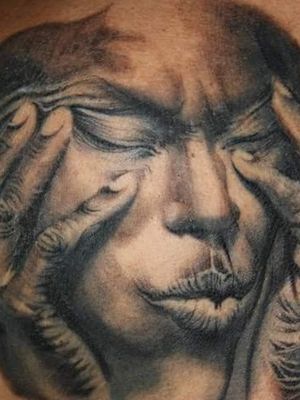 Miles Davis portrait tattoo
