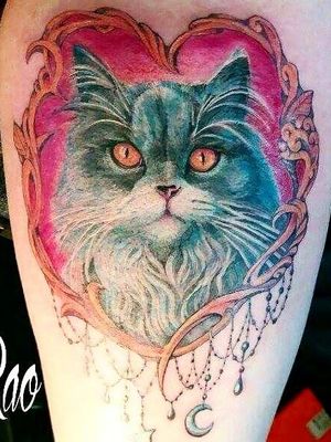 Cat portrait tattoo
