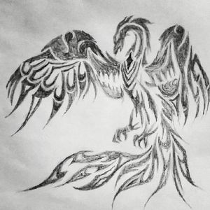 #tribal #phoenix #design #sketch 