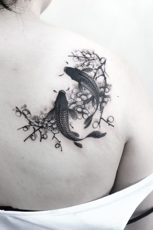 Koi feat. Cherry blossom #gloriazhangtattoo