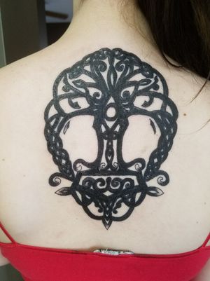 Tree of life. Nordic tattoo. Thor's hammer. Norse. 