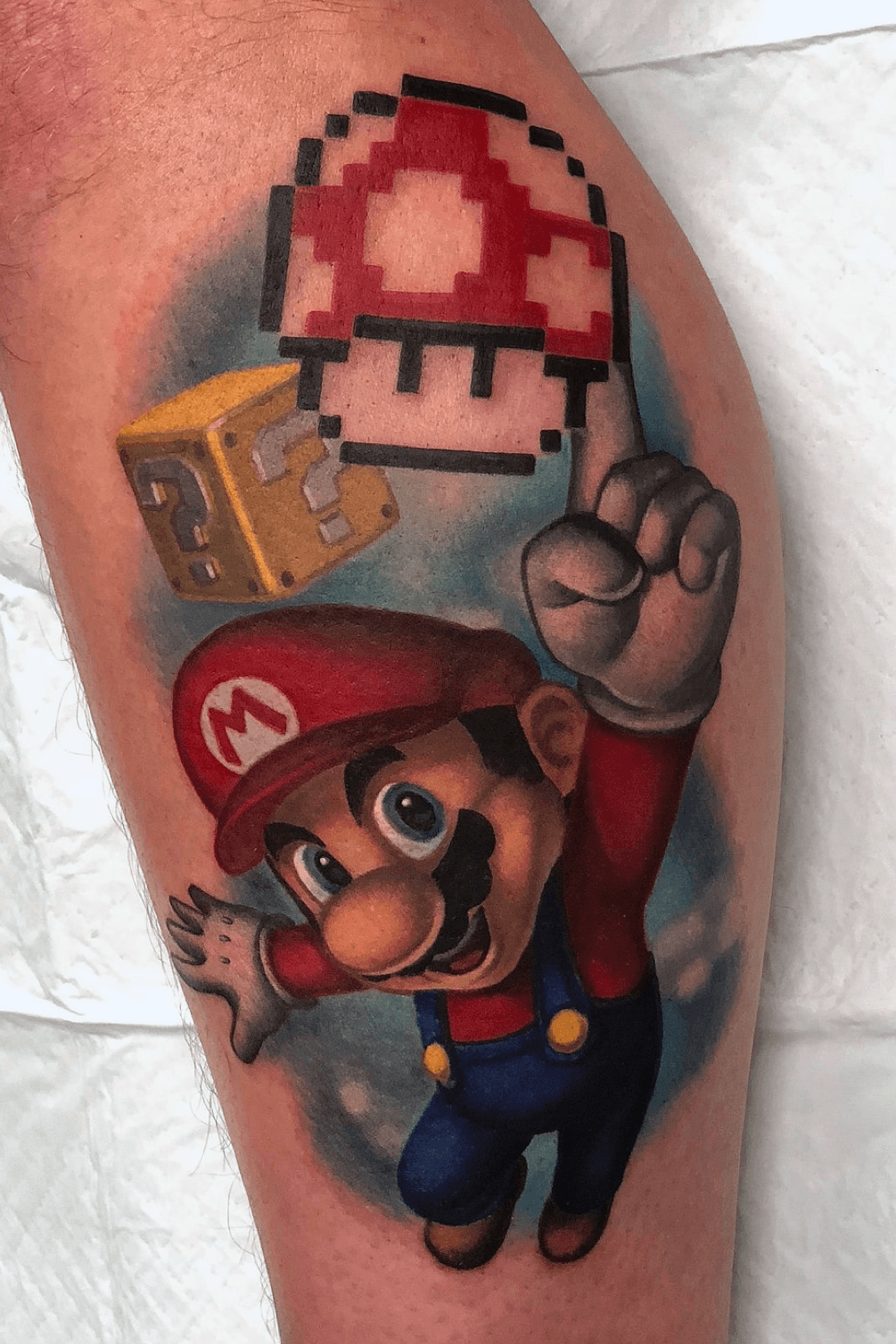 Mushroom 1 Up Mario Tattoo On Wrist